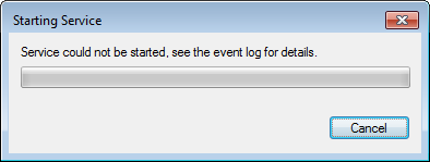 Service start failed